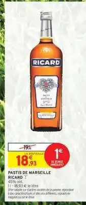 Intermarché Pastis de Marseille 'Ricard' offre