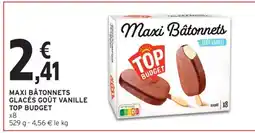 Intermarché Maxi Bâtonnets Glacés Goût Vanille Top Budget offre