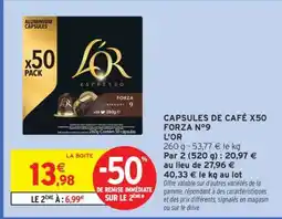 Intermarché CAPSULES DE CAFÉ X50 FORZA N°9 offre