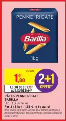 Intermarché Pâtes Penne Rigate Barilla offre