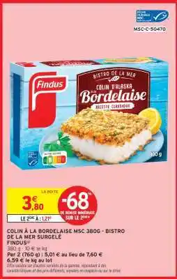 Intermarché COLIN À LA BORDELAISE MSC 380G - BISTRO DE LA MER SURGELÉE offre
