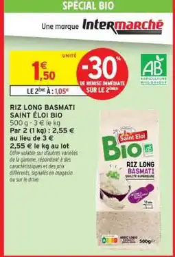 Intermarché Riz Long Basmati Saint Éloi Bio offre