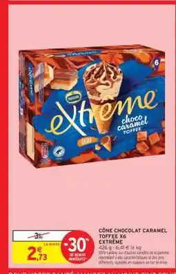 Intermarché CÔNE CHOCOLAT CARAMEL TOFFEE X6 offre