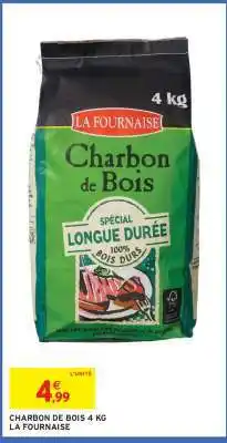 Intermarché CHARBON DE BOIS 4 KG LA FOURNAISE offre