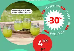 Gifi 4 verres plastiques transparents offre