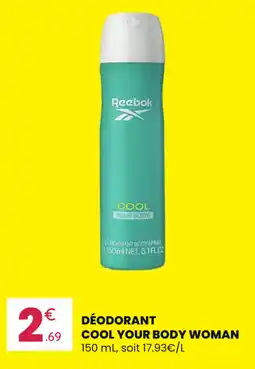 Stokomani REEBOK Déodorant cool your body woman offre