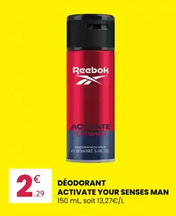 Stokomani REEBOK Déodorant activate your senses man offre