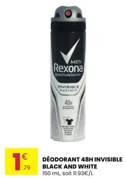 Stokomani REXONA Déodorant 48h invisible black and white offre