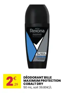 Stokomani REXONA Déodorant bille maximum protection cobalt dry offre