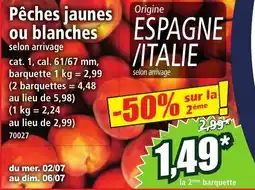 Norma Pêches jaunes ou blanches offre