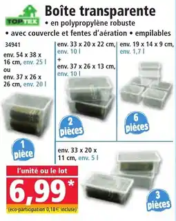 Norma Boîte transparente offre