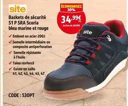 Screwfix Site Baskets de sécurité S1 P SRA Scoria bleu marine et rouge offre