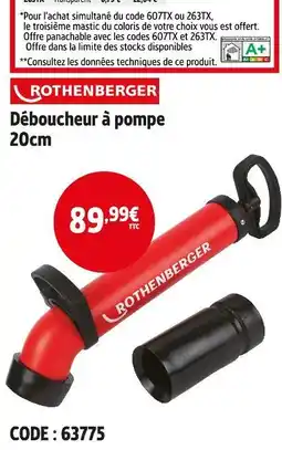 Screwfix ROTHENBERGER Déboucheur à pompe 20cm offre