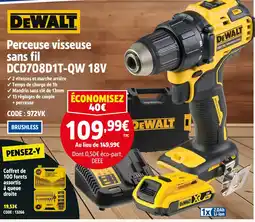 Screwfix DEWALT Perceuse visseuse sans fil DCD708D1T-QW 18V offre