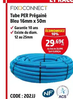 Screwfix FIXOCONNECT Tube per prégaîné bleu 16mm x 50m offre