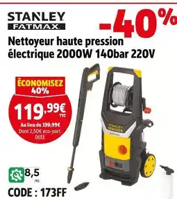 Screwfix STANLEY FATMAX Nettoyeur haute pression électrique 2000W 140bar 220V offre