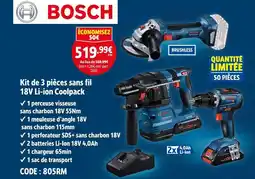 Screwfix BOSCH Kit de 3 pièces sans fil 18V Li-ion Coolpack offre