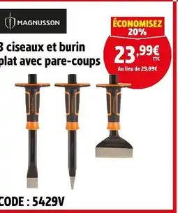 Screwfix MAGNUSSON 3 ciseaux et burin plat avec pare-coups offre
