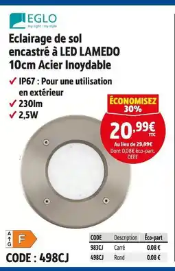 Screwfix EGLO Eclairage de sol encastré à LED LAMEDO offre