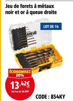 Screwfix DEWALT Jeu de forets à métaux noir et or à queue droite offre
