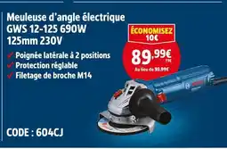 Screwfix BOSCH Meuleuse d’angle électrique GWS 12-125 690W 125mm 230V offre