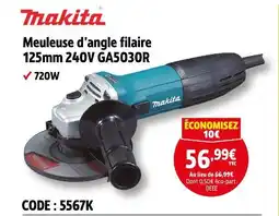 Screwfix MAKITA Meuleuse d'angle filaire 125mm 240V GA5030R offre