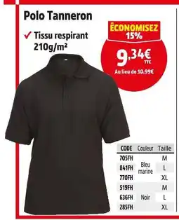 Screwfix Polo tanneron offre