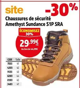 Screwfix site Chaussures de sécurité Amethyst Sundance S1P SRA offre