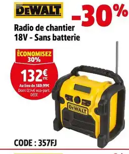Screwfix DEWALT Radio de chantier 18v - sans batterie offre
