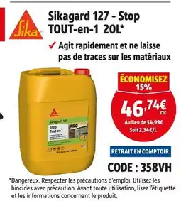 Screwfix SIKA Sikagard 127 - stop tout-en-1 20l offre