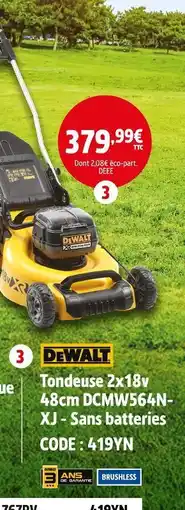Screwfix DEWALT Tondeuse 48cm DCMW564N- XJ - Sans batteries offre