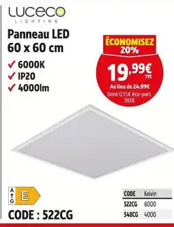 Screwfix LUCECO Panneau LED 60 x 60 cm offre