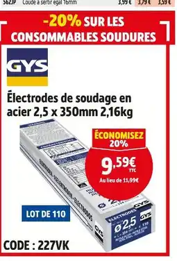 Screwfix GYS Électrodes de soudage offre