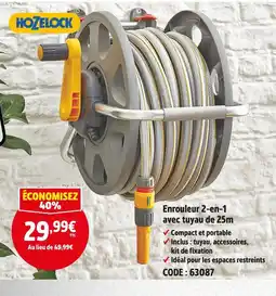 Screwfix HOZELOCK Enrouleur 2-en-1 avec tuyau de 25m offre
