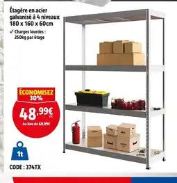 Screwfix Étagère en acier galvanisé à 4 niveaux offre