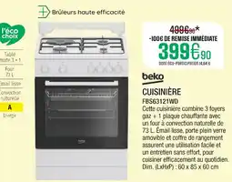 Extra BEKO Cuisinière FBS63121WD offre