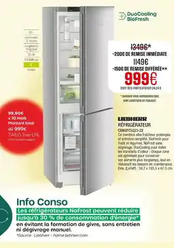 Extra LIEBHERR Réfrigérateur CBNsfc5223-22 offre