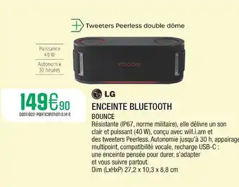 Extra LG Enceinte bluetooth bounce offre