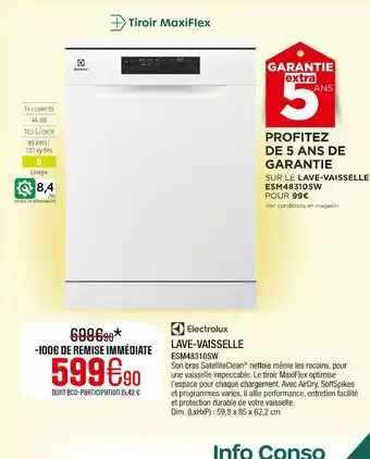 Extra ELECTROLUX Lave-vaisselle offre