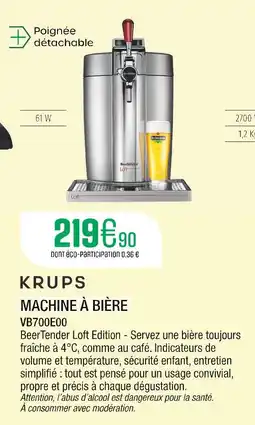 Extra KRUPS MACHINE À BIÈRE offre