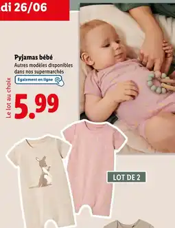 Lidl Pyjamas bébé offre