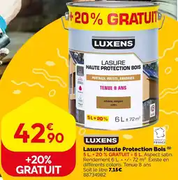 Weldom LUXENS Lasure haute protection bois offre