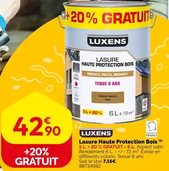 Weldom LUXENS Lasure haute protection bois offre