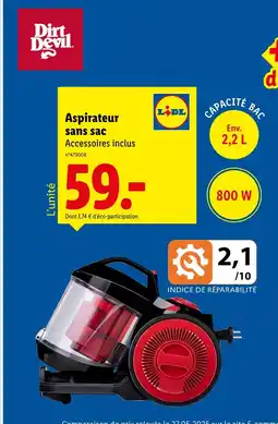 Lidl DIRT DEVIL Aspirateur sans sac offre