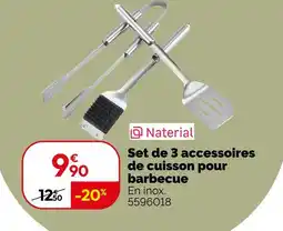 Weldom NATERIAL Set de 3 accessoires de cuisson pour barbecue offre