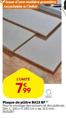 Weldom Plaque de plâtre ba13 bf offre