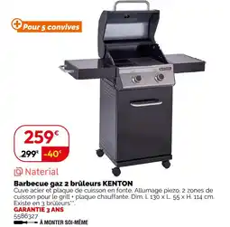 Weldom NATERIAL Barbecue gaz 2 brûleurs kenton offre