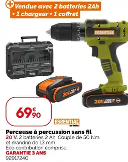 Weldom ESSENTIAL Perceuse à percussion sans fil offre