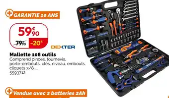 Weldom DEXTER Mallette 108 outils offre
