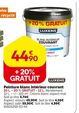 Weldom LUXENS Peinture blanc intérieur couvrant offre